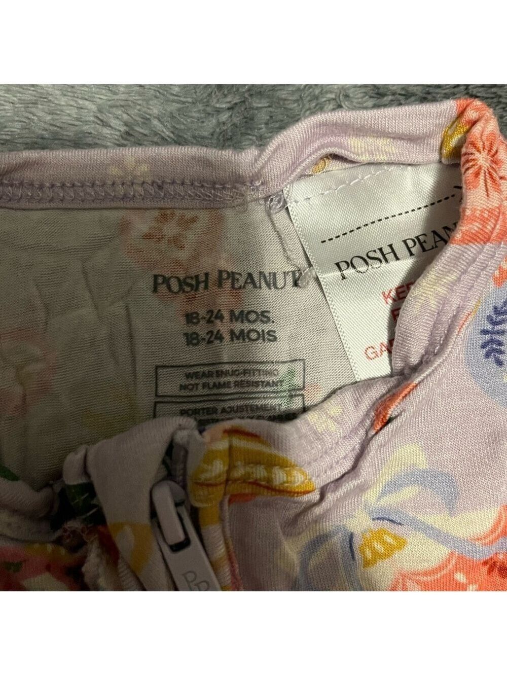 Posh Peanut Holly Ruffle One Piece Pajama - Picture 3 of 4